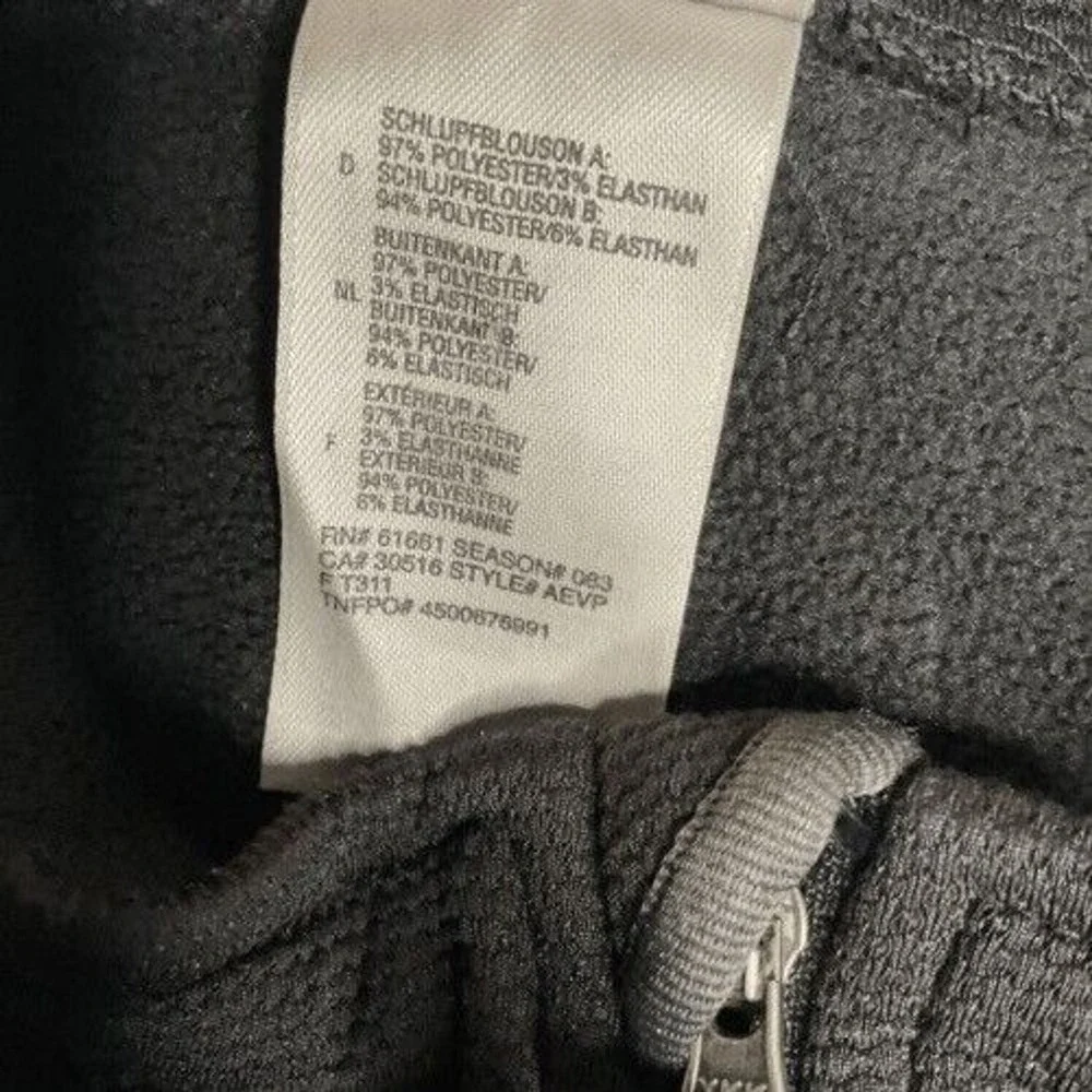 The North Face Black/Gray Thumb Holes 1/2‎ Zip Sweatshirt Men Large Indonesia